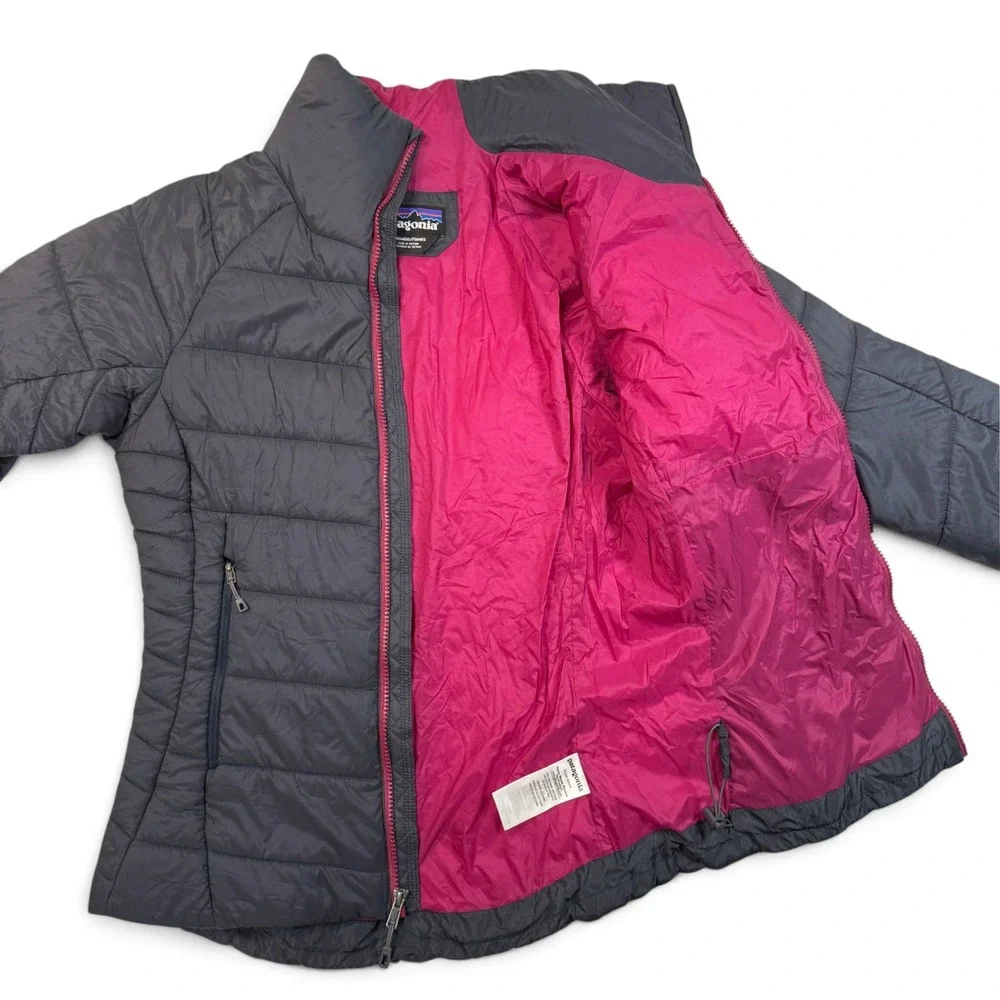 Patagonia Hyper Puff Jacket Womens Small Forge Gray Magenta Puffer 84405